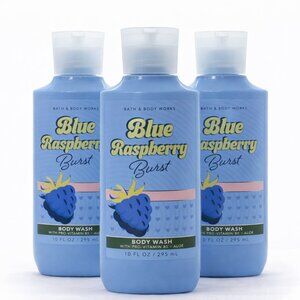 Bath & Body Works Body Wash Bundle BLUE RASPBERRY BURST 3Pack NEW